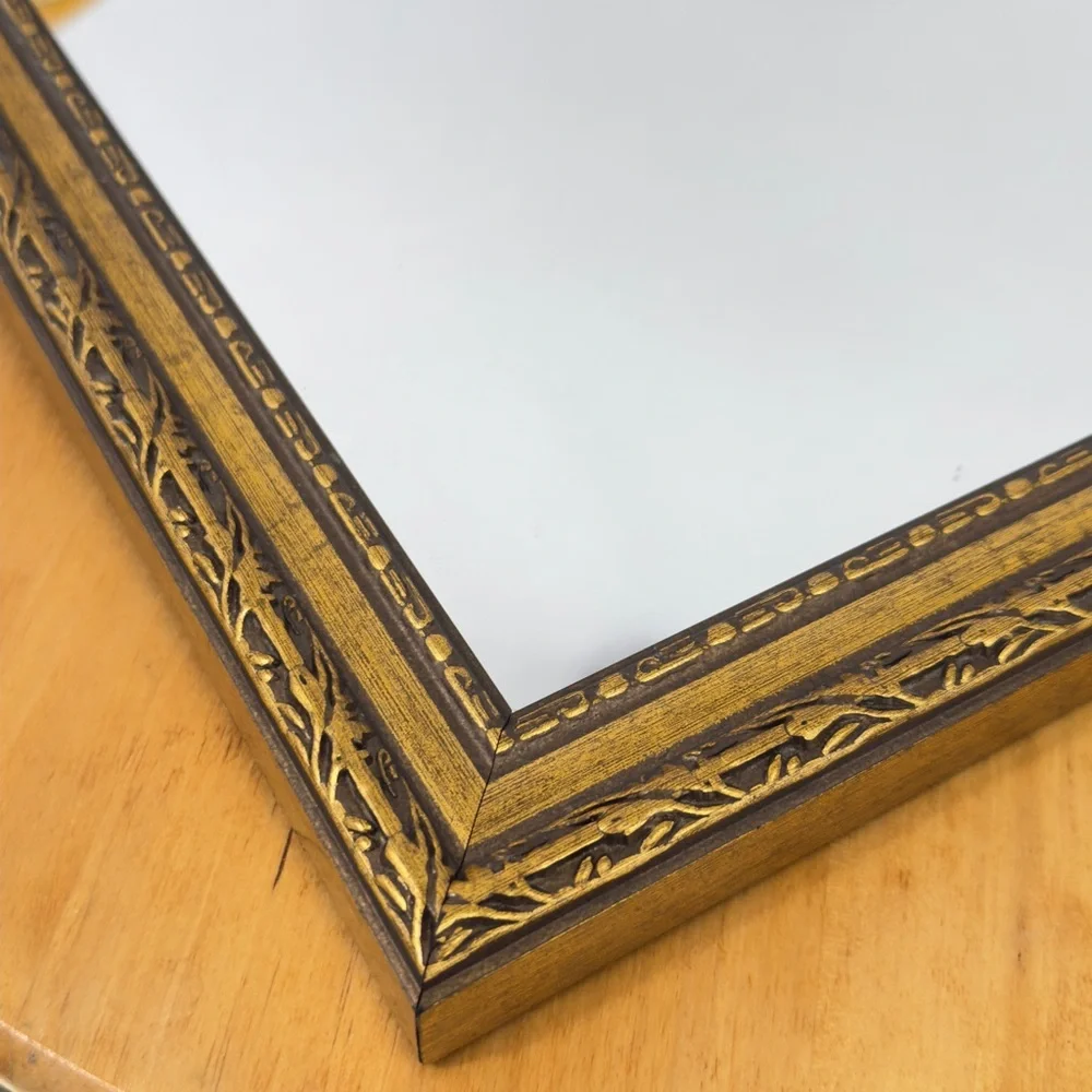 Vintage Set Gold Gilt Mirrors Wood Framed Ornate French Style Mirror Wall Decor
